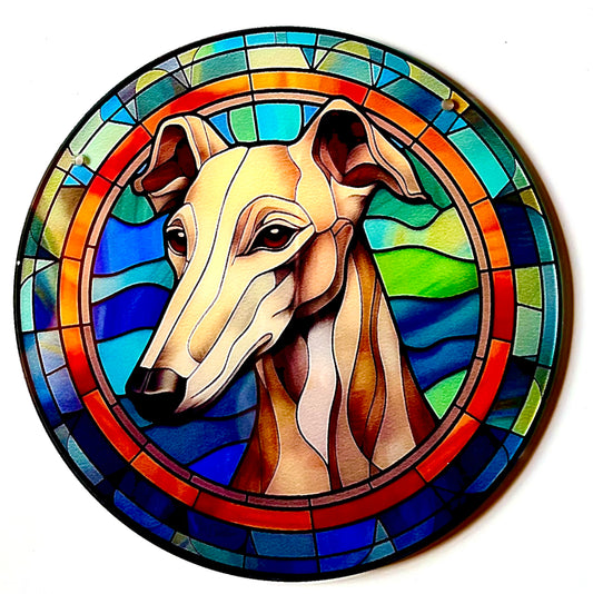 Dog Suncatcher - Greyhound/whippet (beige)