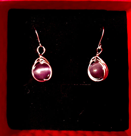 Earrings- purple droplet earrings
