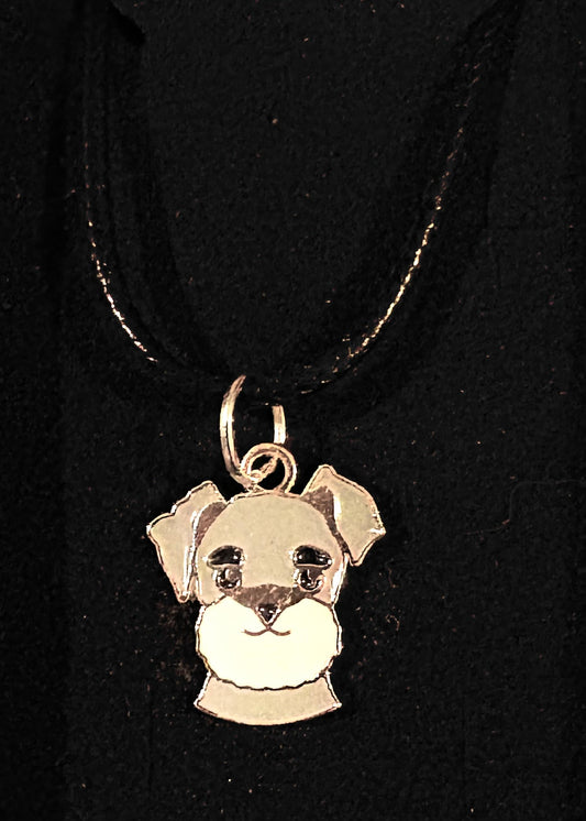 Dog - necklace. Schnauzer grey