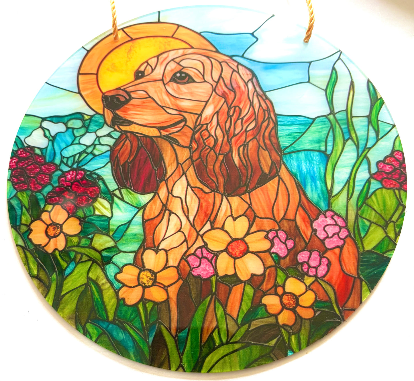 Dog - suncatcher. Golden cocker spaniel