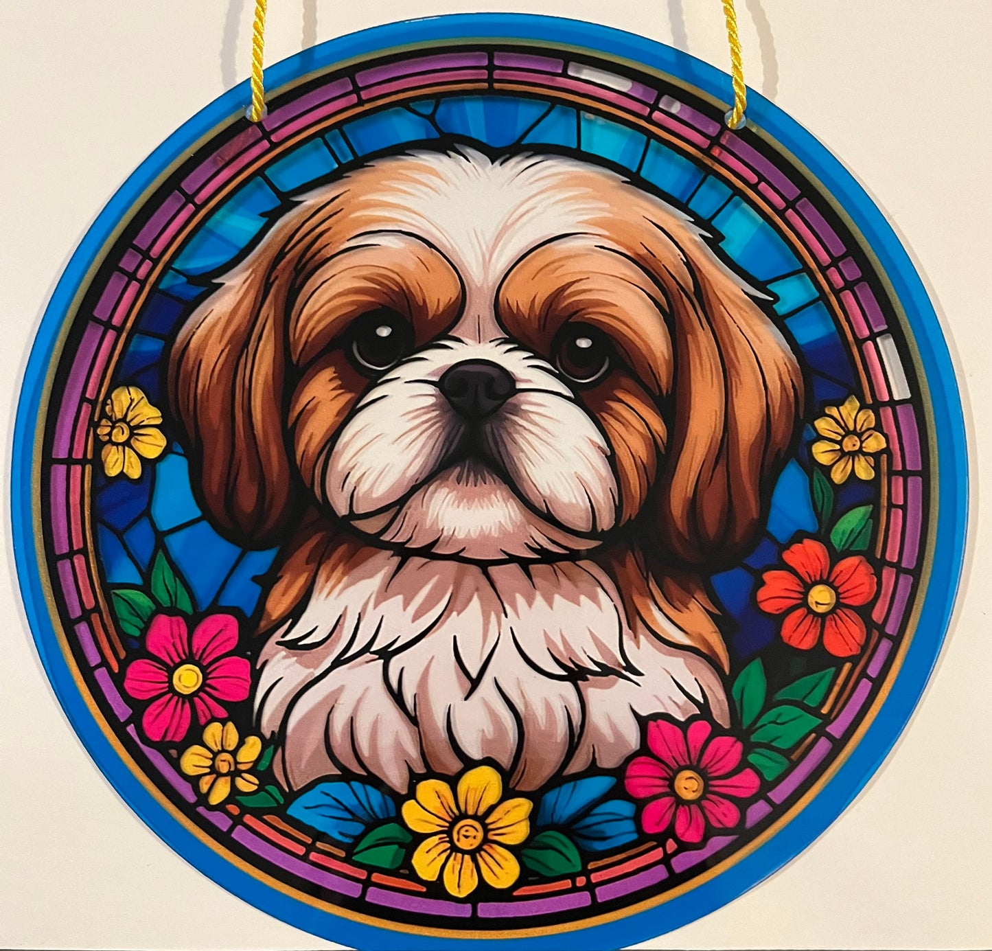 Dog Suncatcher - Llasa Apso (beige)