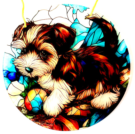 Dog Suncatcher - Yorkshire Terrier pup