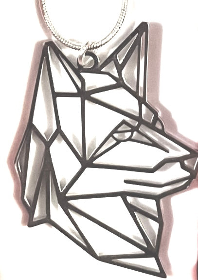 Necklace - Dog. Husky side silhouette of face