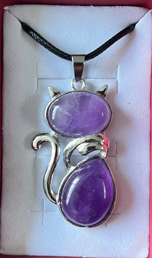 Cat - Amethyst style necklace