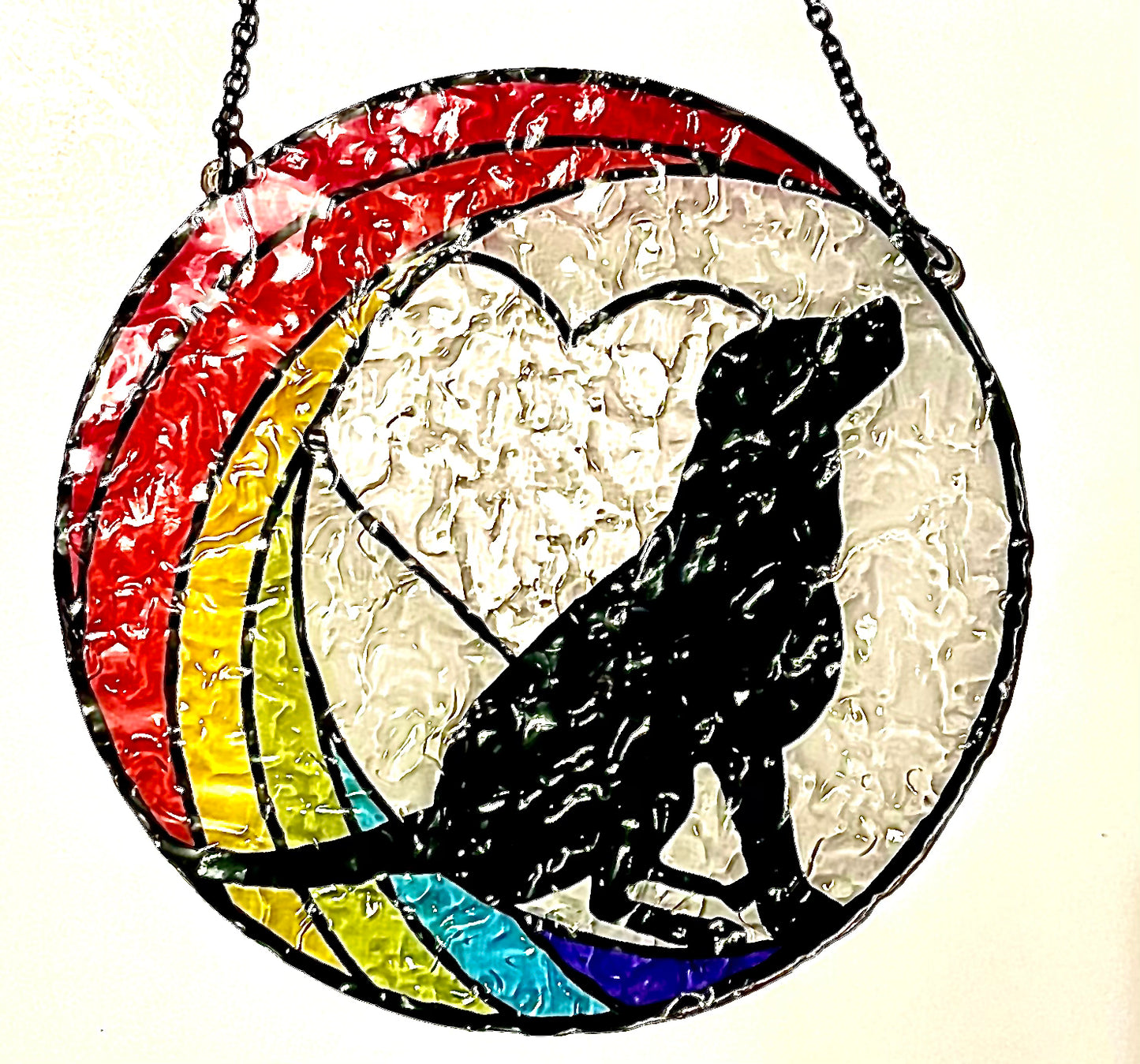 Dog suncatcher - Labrador (black & rainbow)